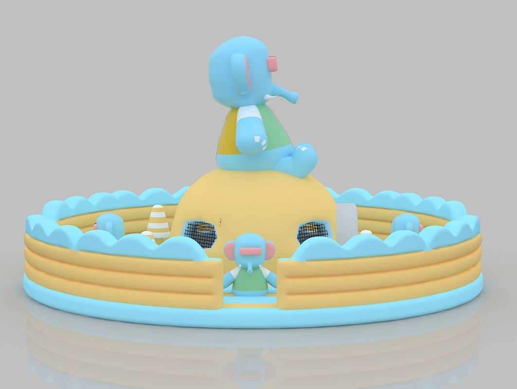 Πάντα Cartoon Pvc αναπηρικό σπίτι φουσκωτό μεγάλο εσωτερικό εξωτερικό αναπηρικό σπίτι άλμα κρεβάτι