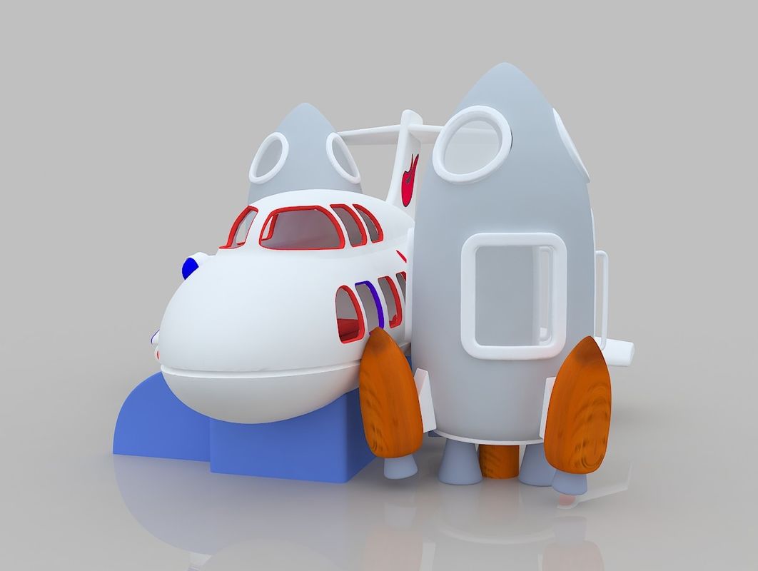 Αεροπλάνο Θέμα Γλίστ και Slide Αναπηδική Οικία ενοικίαση Παιδικών Jumping Castle με Slide Πυροβόλο OEM